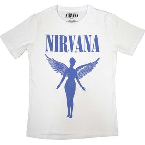 Nirvana - Angelic Blue Mono Dames T-shirt - L - Wit