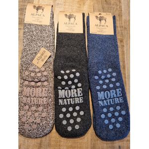 4 Paar - Alpaca Wollen Sokken - Huissokken - Maat 40-43 - Wintersokken - Met Anti Slip Noppen - Cadeau Artikel