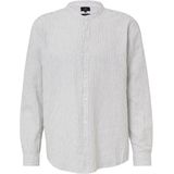 Overhemd - Gestreept - Linnenblend - Opstaande Kraag