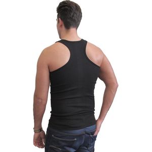 katoenen halter hemd multipack 4 stuks zwart maat XL