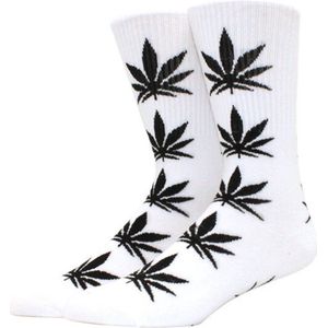 Wietsokken - Cannabissokken - Wiet - Cannabis - Wit-Zwart - Unisex sokken - Maat 36-45