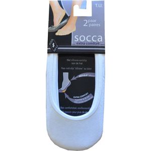 Dames socca of kousenvoetje met kussentje - multipack van 10 paar - protège pied cushion - wit- onzichtbare comfort sokjes