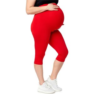 Merry Style Dames Grote Maten Leggings - Zwangerschapskleding - Capri - Viscose - MS-MS10-461-LE - Rood - 3XL