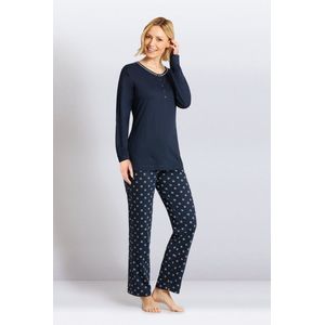 Hajo dames pyjama blauw met print - Blauw - Maat - 36/38