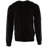 Lens Crew Sweatshirt Pocket Detail - Black Sweaters