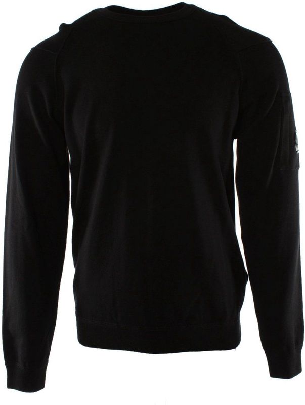Lens Crew Sweatshirt Pocket Detail - Black Sweaters