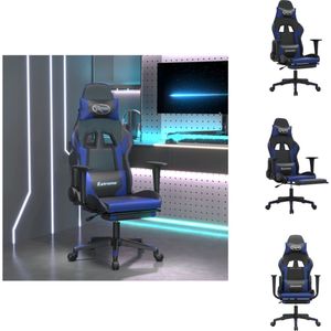 vidaXL Gamestoel eSports - Zwart/Blauw - 67x58x(118-128) cm - Massagefunctie - Bureaustoel