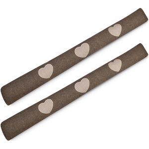 Beautissu Tuuli HR – Set van 2 Tochtstopper Deur 120x8 cm – Tochtrol Bruin Tochtkussen voor Deur en Ramen