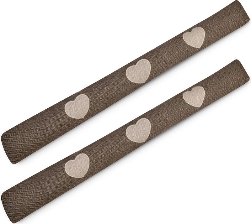 Beautissu Tuuli HR – Set van 2 Tochtstopper Deur 120x8 cm – Tochtrol Bruin Tochtkussen voor Deur en Ramen