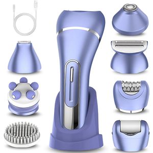 Ladyshave voor Vrouwen - 7 in 1 Scheerapparaat - Waterdicht - Bikinitrimmer - Gezichtsmassage - Eeltverwijderaar - Zeri
