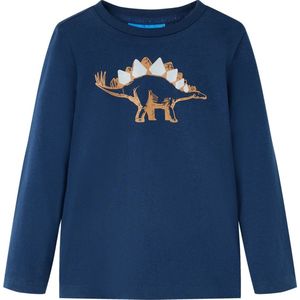 vidaXL - Kindershirt - met - lange - mouwen - 104 - marineblauw