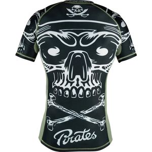 PRIDEorDiE PIRATE V.2 Rash Guard Zwart Wit - XXL