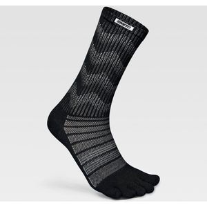 Swifto Teensokken 2-Pack – Merino Wol Wandelsokken / Sportsokken – Anti-Blaren & Ademend – Heren & Dames– Zwart/Grijs – Maat M (39-42)