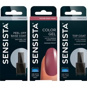Sensista Vintage Sweet Heart Peel Off Set - Gellak Voordeelset - Oudroze - Gel nagellak voor LED lamp - 3 stuks