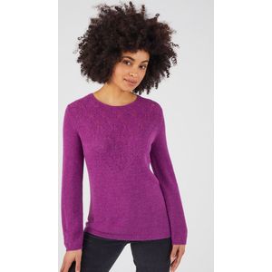Damart - Trui opengewerkt breisel van mix alpaca - Vrouwen - Roze - S