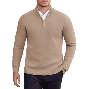 Heren Pullover 1/4 Rits Coltrui voor Winter - Gebreide Troyer Lange Mouw