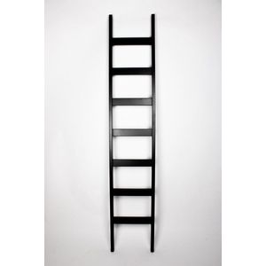 Enkele beuken houten ladder (zwart) | Aantal sporten (inclusief cm): 12 sporten (325 cm)