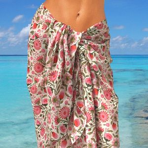 Happy Pareo Janet Pink - roze gebloemde sarong omslagdoek