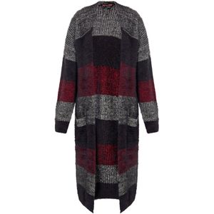 myMo - ROCKS - Gebreid Vest - Grijs Gemêleerd / Rood Gemêleerd / Zwart