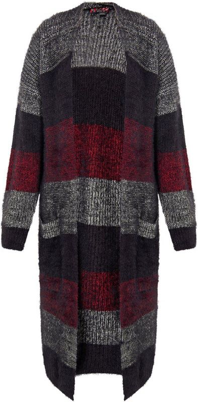 myMo - ROCKS - Gebreid Vest - Grijs Gemêleerd / Rood Gemêleerd / Zwart