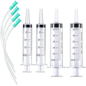 Zeynomax - Plastic spuit 20 ml 60 ml voor Scientific Labs en tuinirrigatie.