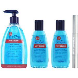 Herome Combi-Pack Direct Desinfect Handgel Set - Schone, Verzorgde Handen én Nagelriemen - Incl. Cuticle Night Repair