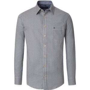 Casa Moda overhemd donkerblauw printje borstzak katoen