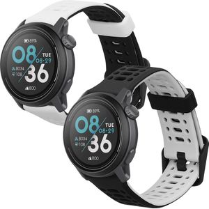 kwmobile 2x horlogebandjes geschikt voor COROS PACE 3 / APEX 2 Pro / APEX 46mm / APEX Pro bandje - Smartwatch bandjes van TPU - Activity tracker horloge band in zwart / grijs / wit / zwart