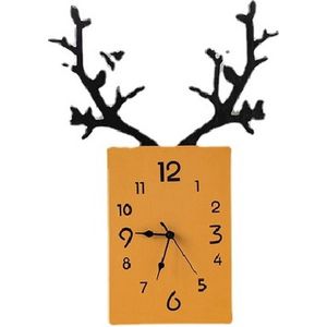 SALE-UITVERKOOP-Decoratieve Wandklok-Kerst wandklok-Wandklok-Stille Uurwerk met houten geweii-Huis Opknoping Woonkamer-Decoratie Wandklok- Geschikt for Woonkamer, Slaapkamer-Geel