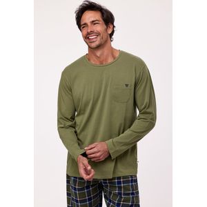 Woody Jongens-Heren Pyjama kakigroen - maat 10Y