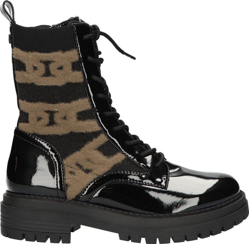 La Strada Zwarte veterlaars met taupe accenten dames - maat 41
