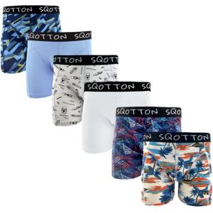Heren boxershorts - SQOTTON® - 6 stuks - Holliday/Beach - Maat L