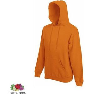 Fruit of the Loom Hoodie Orange Maat M dubbellaagse capuchon