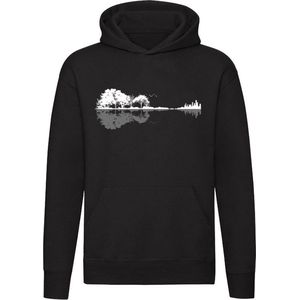 Natuur Gitaar Hoodie - muziek - rock - concert - festival - hardrock - band - heavy metal - gitarist - landschap - reflectie - unisex - trui - sweater - capuchon