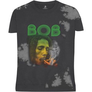 Bob Marley - Smoke Gradient Heren T-shirt - S - Grijs
