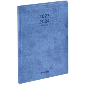 Brepols agenda 2023-2024 - LUCCA - 16M - Weekly Notebook - Weekoverzicht - Blauw - 14,8 x 21 cm