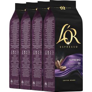 L'OR Espresso Supremo Koffiebonen - Intensiteit 10/12 - 4 x 500 gram