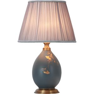 Fine Asianliving Chinese Tafellamp Porselein Ginkgo Grijs Handgeschilderd D16xH51cm