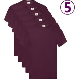 Fruit of the Loom T-shirts Original 5 st S katoen bordeauxrood