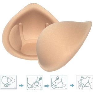 Premium BH Push Up Pads - Beha - Bra - Kleding Accessoires - Vrouwen - Ondergoed Dames - Voor Bikini - Vulling - Beige M