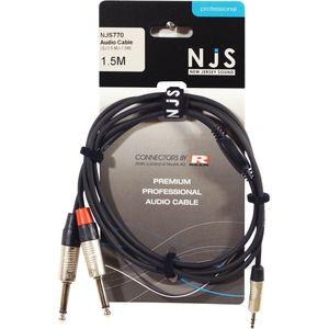 NJS 3,5 mm Stereo Jack - 2 x 6,35 mm Mono Jack (1,5 Meter)