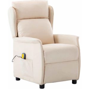 vidaXL - Massagestoel - Crèmekleurig - Kunstleer