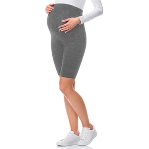Be Mammy Dames Zwangerschapsleggings - Vrijetijdsbroek – Korte - Viscose - BE-Leggings-04 - Middel gemêleerd - 4XL