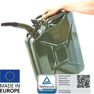 BW® - 20 Liter - Metalen Benzinejerrycan - Robuuste Kwaliteit