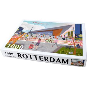 Rotterdam Puzzel - Cartoon Centraal Station - 1000 Stukjes