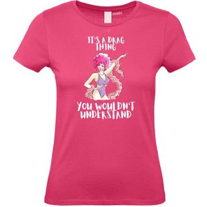 Dames T-shirt It's a Drag Thing | Gay pride shirt kleding | Regenboog kleuren | LGBTQ | Roze dames | maat XS