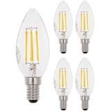 VITO LED Filament Kaarslamp C35 E14 - 6W (vervangt 50W) - 576lm - 2700K - Ø35mm - 220-240V - Energiezuinig - 5 stuks