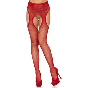 Leg Avenue - Panty - Rood - Met Strass Steentjes