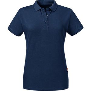 Russell - Pure Organic Polo Dames - Donkerblauw - 100% Biologisch Katoen - XS