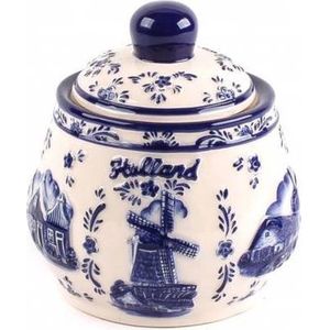 Delfts Blauw Embossed Suikerpot Holland - Souvenir